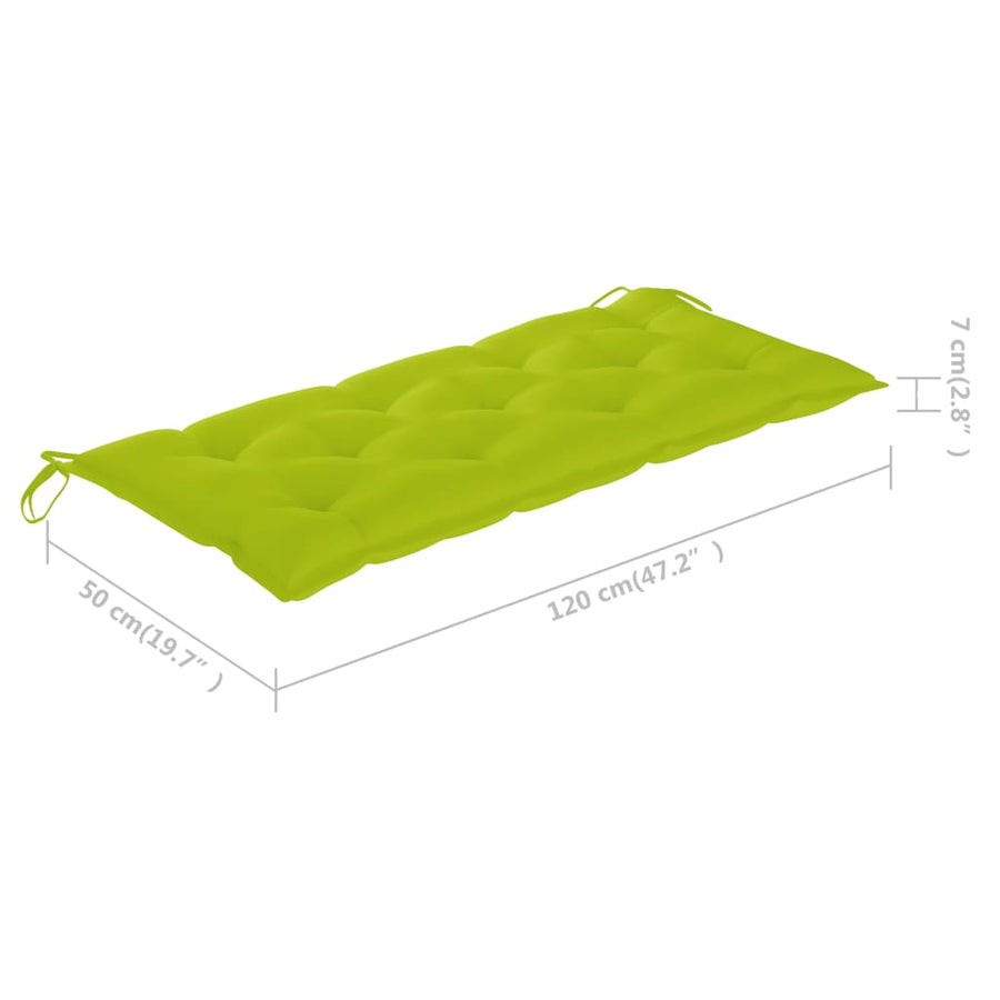 Tuinbank Met Kussen 20 Cm Bamboe 120 x 50 x 7 cm Heldergroen