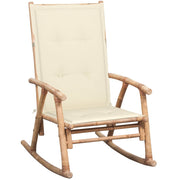 Schommelstoel bamboe 66x86x105 cm met kussen
