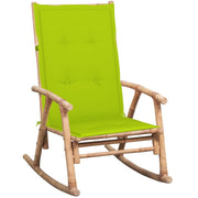 Schommelstoel bamboe 66x86x105 cm met kussen