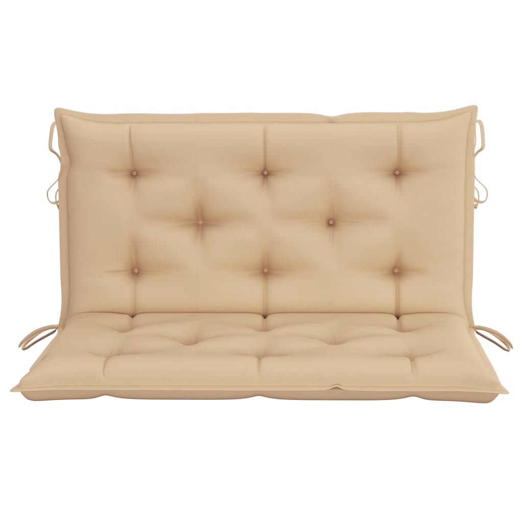 Schommelbank 2-Zits Met Palmbladeren En Kussen 202 Cm Bamboe Beige