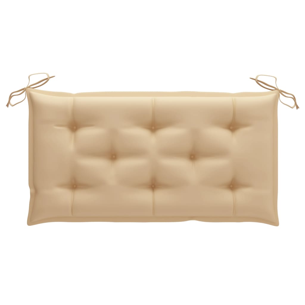 Schommelbank 2-Zits Met Palmbladeren En Kussen 202 Cm Bamboe Beige