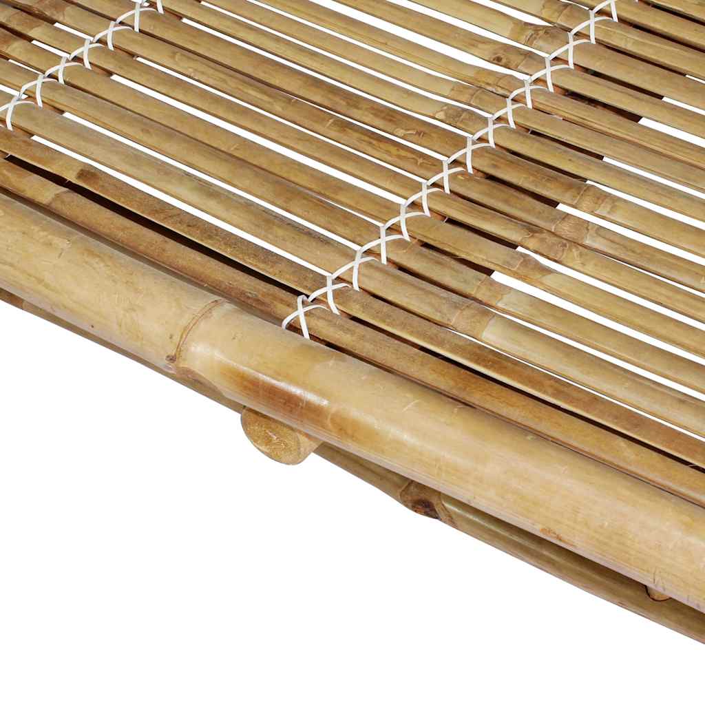 Ligbed 2-Persoons Met Kussens Bamboe Beige