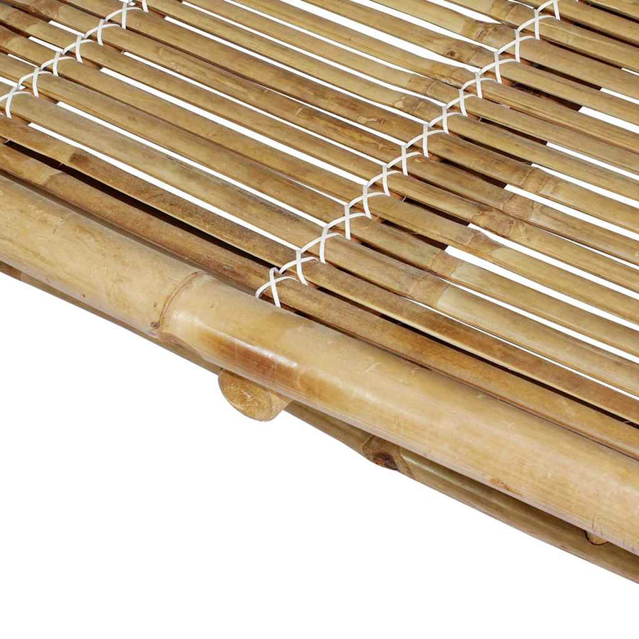 Ligbed 2-Persoons Met Kussens Bamboe Beige