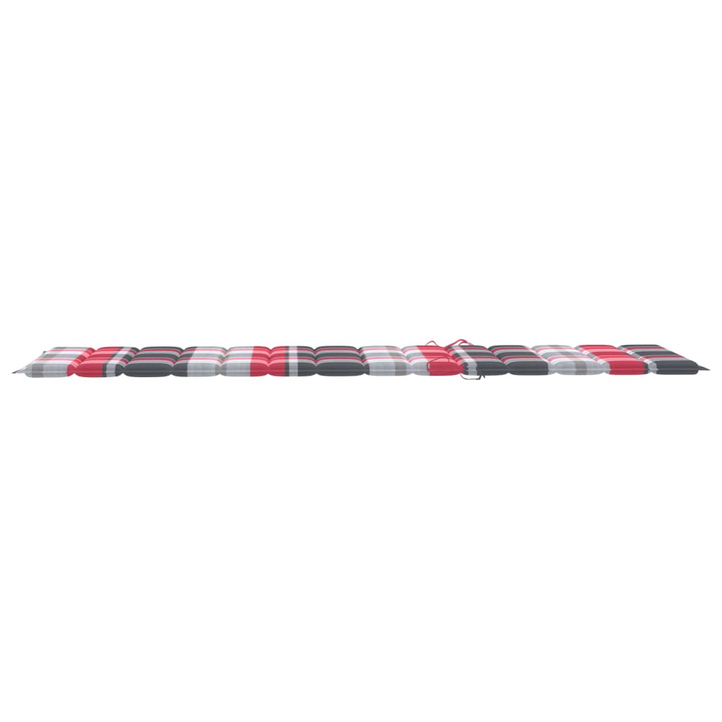 Ligbed 2-Persoons Met Kussens Bamboe Rood ruitpatroon