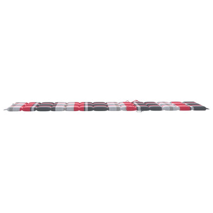 Ligbed 2-Persoons Met Kussens Bamboe Rood ruitpatroon