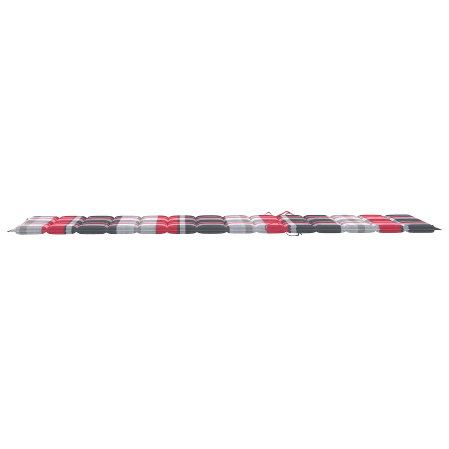 Ligbed 2-Persoons Met Kussens Bamboe Rood ruitpatroon