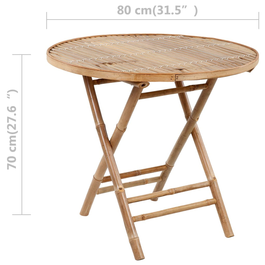 -Delige Tuinset Inklapbaar Met Kussens Bamboe 40 x 40 x 3 cm Antraciet