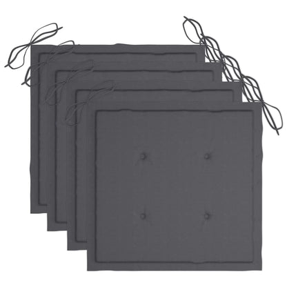 -Delige Tuinset Inklapbaar Met Kussens Bamboe 40 x 40 x 3 cm Antraciet
