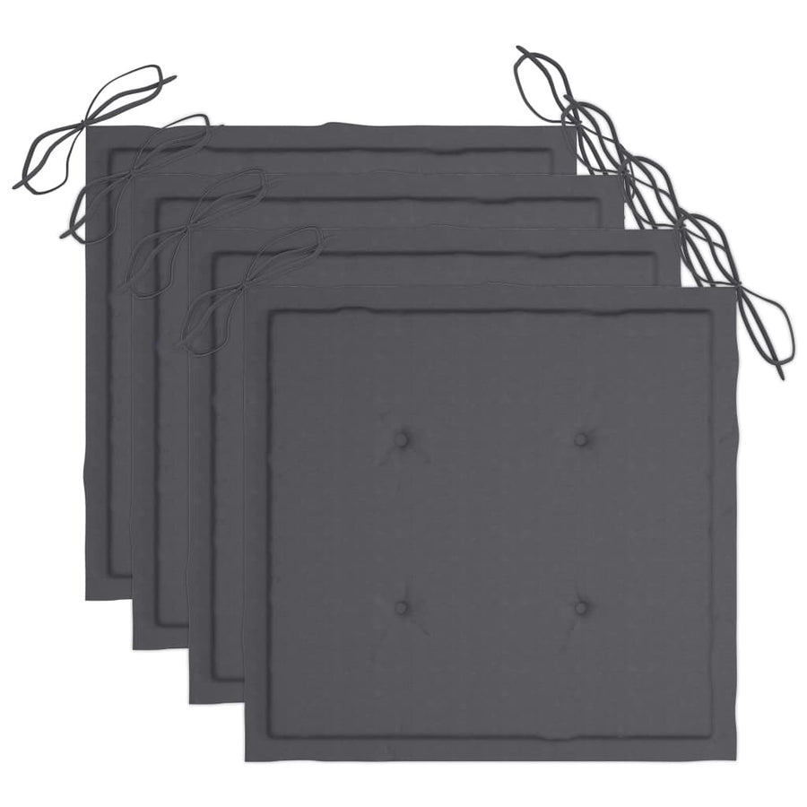 -Delige Tuinset Inklapbaar Met Kussens Bamboe 40 x 40 x 3 cm Antraciet