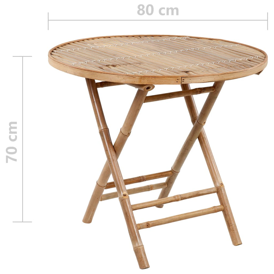 5-Delige Tuinset Inklapbaar Met Kussens Bamboe 40 x 40 x 4 cm Beige