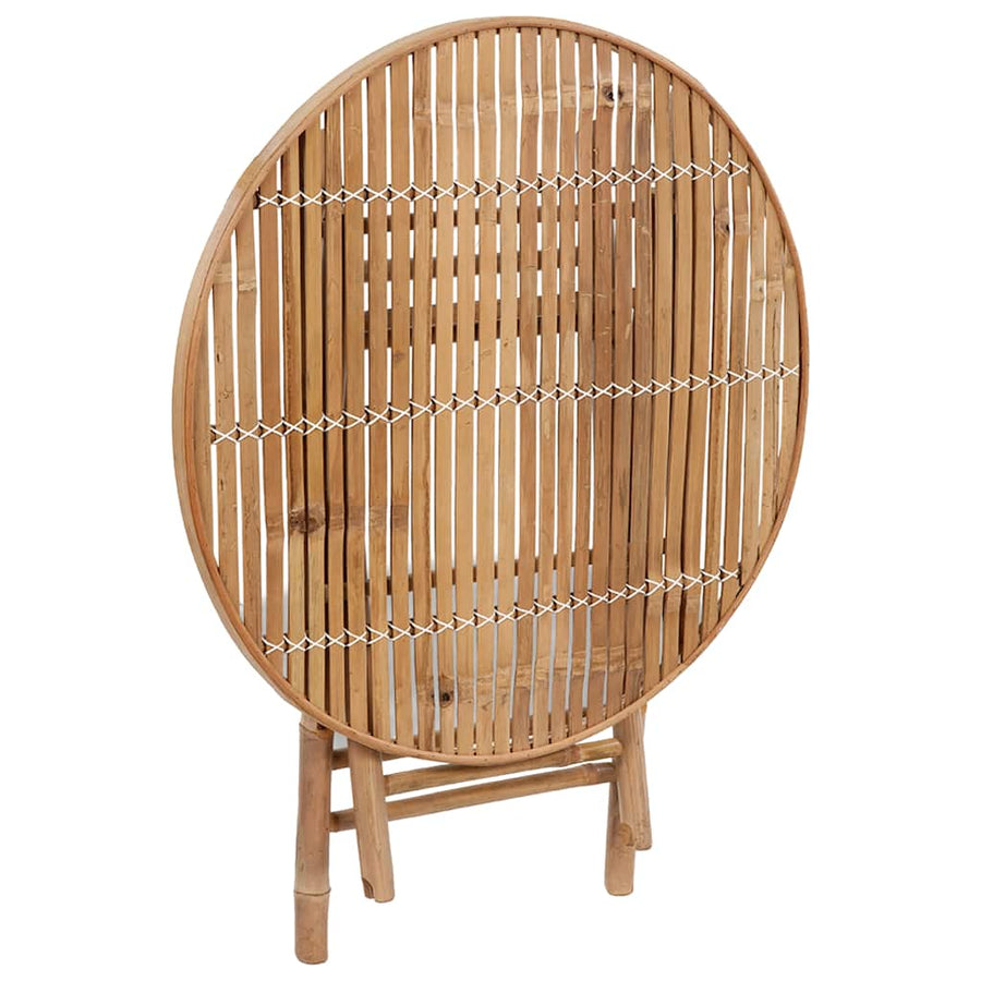 5-Delige Tuinset Inklapbaar Met Kussens Bamboe 40 x 40 x 4 cm