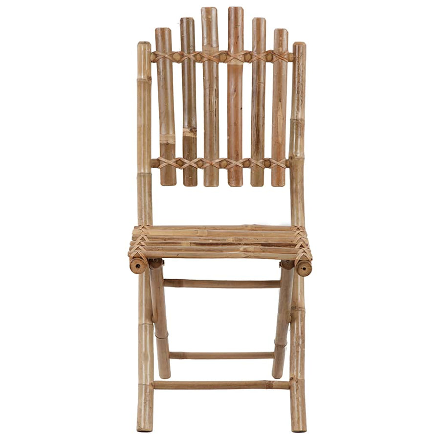 5-Delige Tuinset Inklapbaar Met Kussens Bamboe 40 x 40 x 4 cm