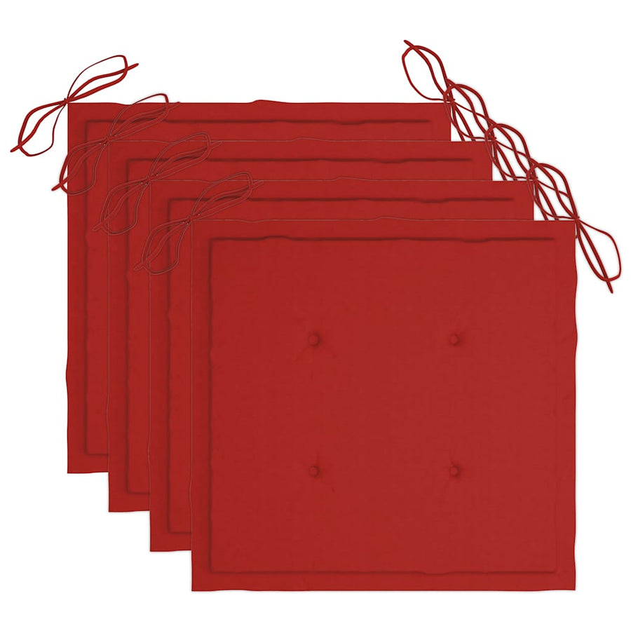 5-Delige Tuinset Inklapbaar Met Kussens Bamboe 40 x 40 x 4 cm
