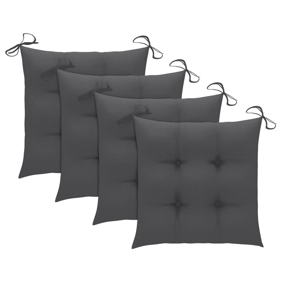 -Delige Tuinset Inklapbaar Met Kussens Bamboe 40 x 40 x 7 cm Antraciet