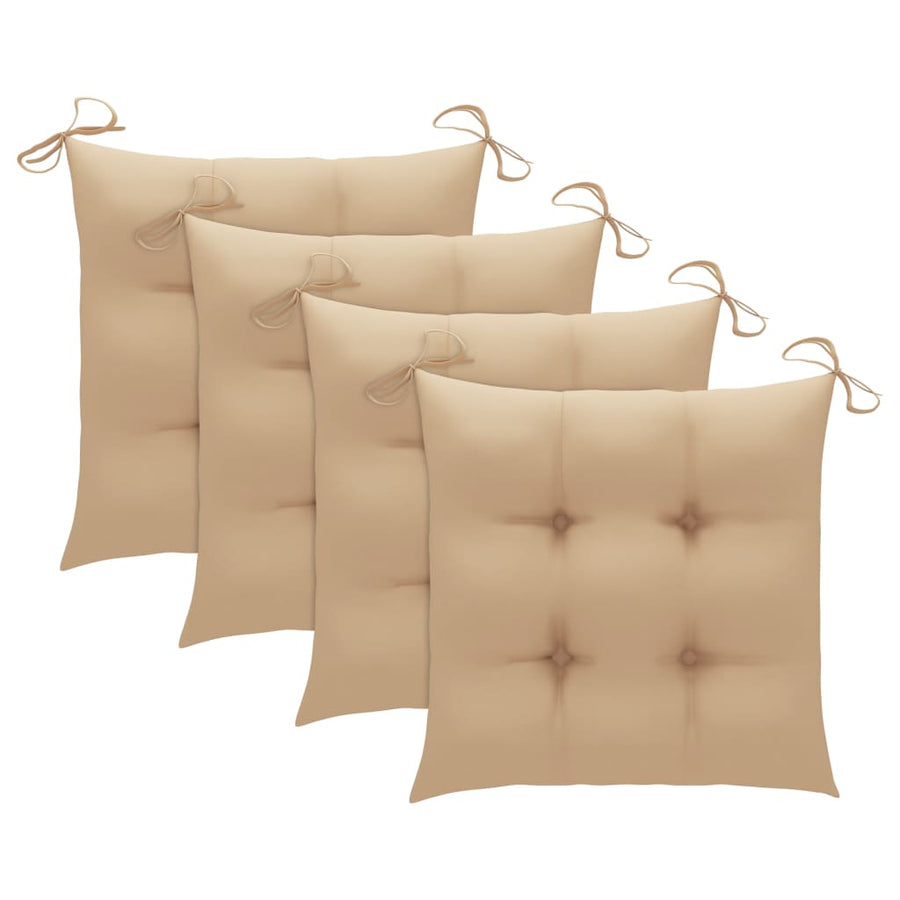 5-Delige Tuinset Inklapbaar Met Kussens Bamboe 40 x 40 x 7 cm