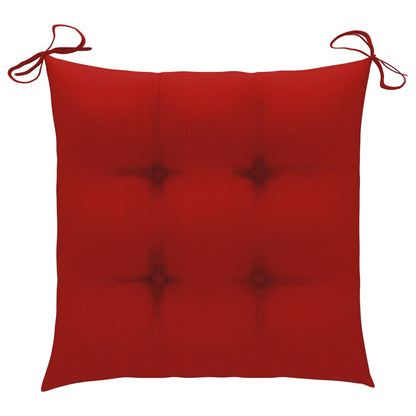 5-Delige Tuinset Inklapbaar Met Kussens Bamboe 40 x 40 x 7 cm