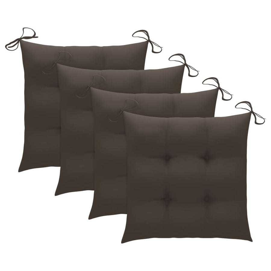 -Delige Tuinset Inklapbaar Met Kussens Bamboe 40 x 40 x 7 cm Taupe