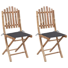Tuinstoelen Inklapbaar Met Kussens Bamboe Antraciet 40 x 40 x 4 cm