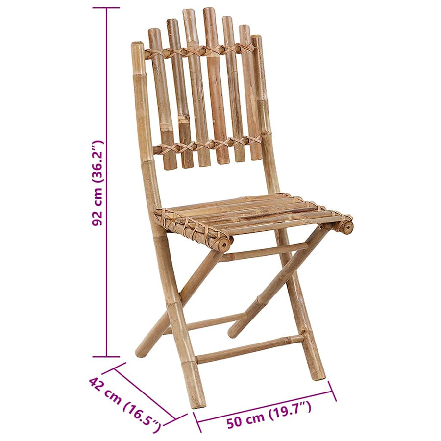 Tuinstoelen Inklapbaar Met Kussens Bamboe Beige 1