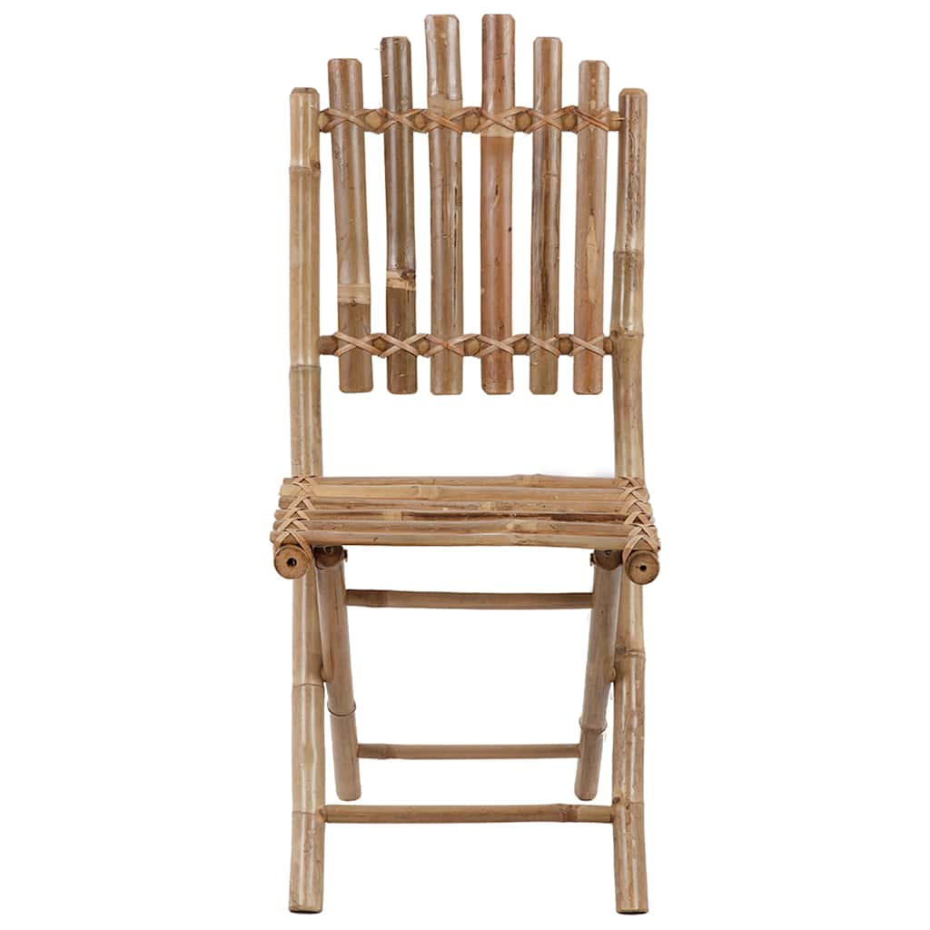 Tuinstoelen Inklapbaar Met Kussens Bamboe Beige 1