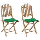 Tuinstoelen bamboe groen inklapbaar 2 stuks