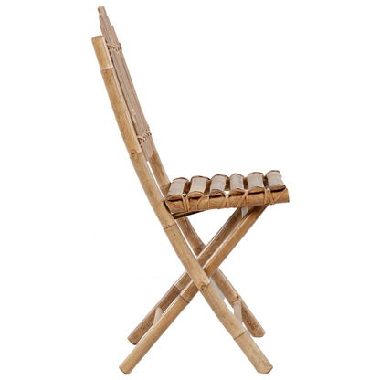 Tuinstoelen 2 st inklapbaar met kussens bamboe 40 x 40 x 4 cm