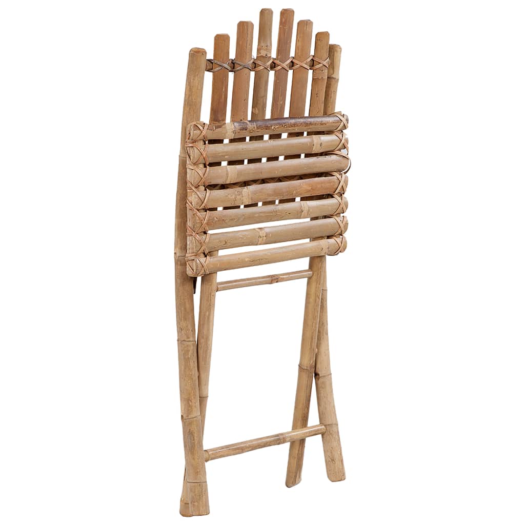Tuinstoelen 2 st inklapbaar met kussens bamboe 40 x 40 x 4 cm