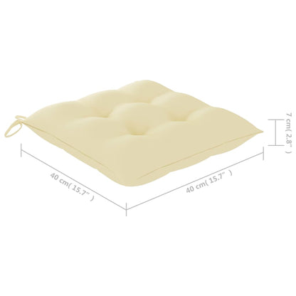 Tuinstoelen Inklapbaar Met Kussens Bamboe Crème 40 x 40 x 7 cm
