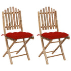 Tuinstoelen bamboe inklapbaar rood 2 stuks