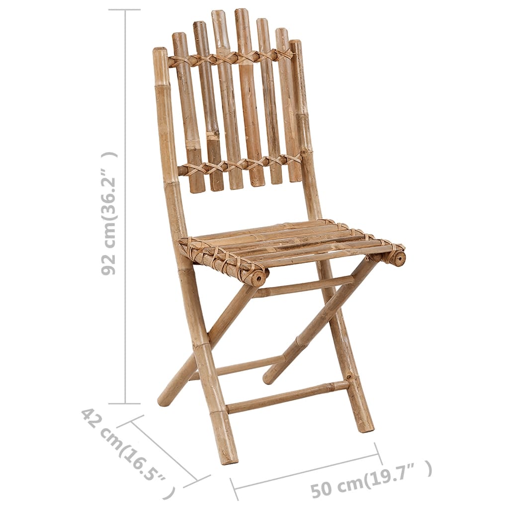 Tuinstoelen 2 St Inklapbaar Met Kussens Bamboe Blauw 40 x 40 x 7 cm
