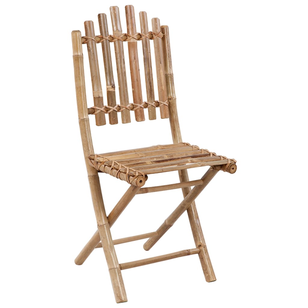 Tuinstoelen 2 St Inklapbaar Met Kussens Bamboe Blauw 40 x 40 x 7 cm