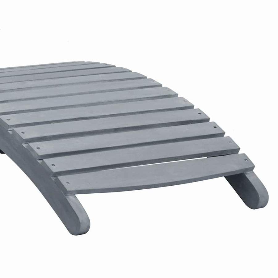 Ligbed Met Kussen Massief Acaciahout Grijs Beige