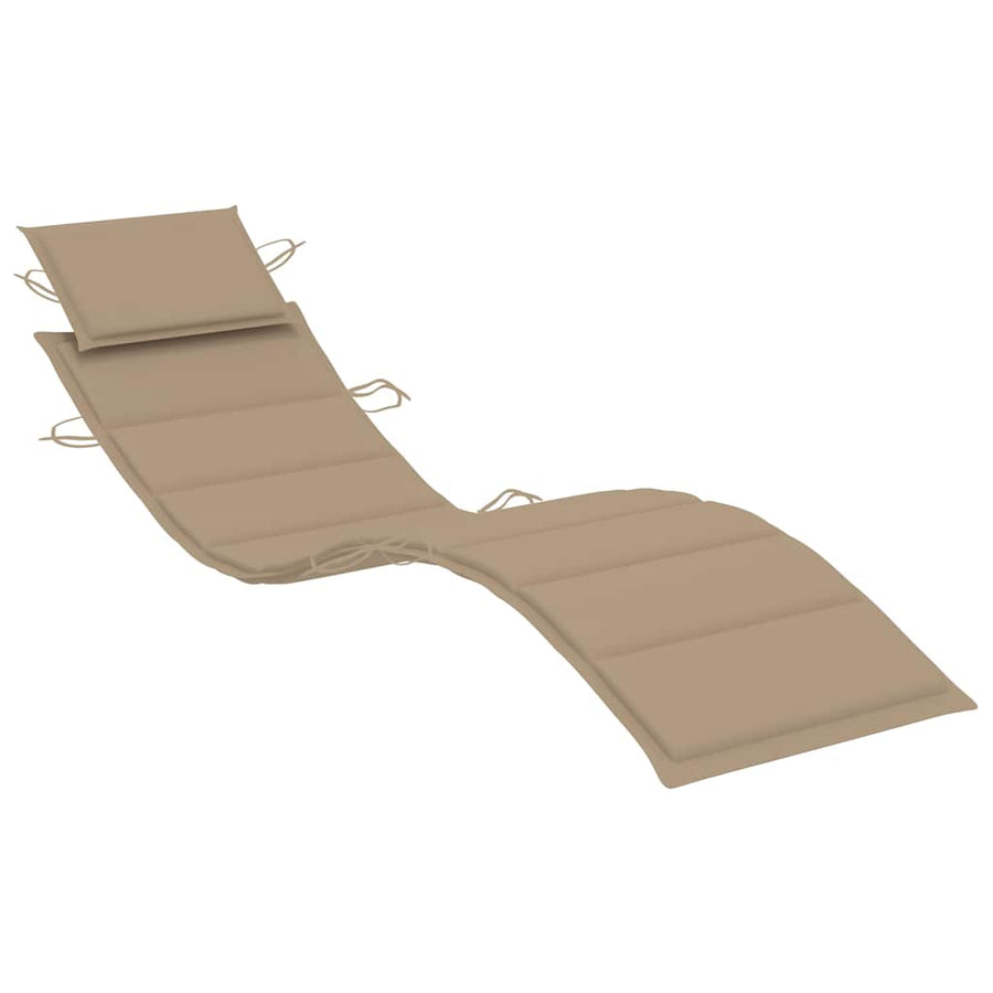 Ligbed Met Kussen Massief Acaciahout Grijs Beige