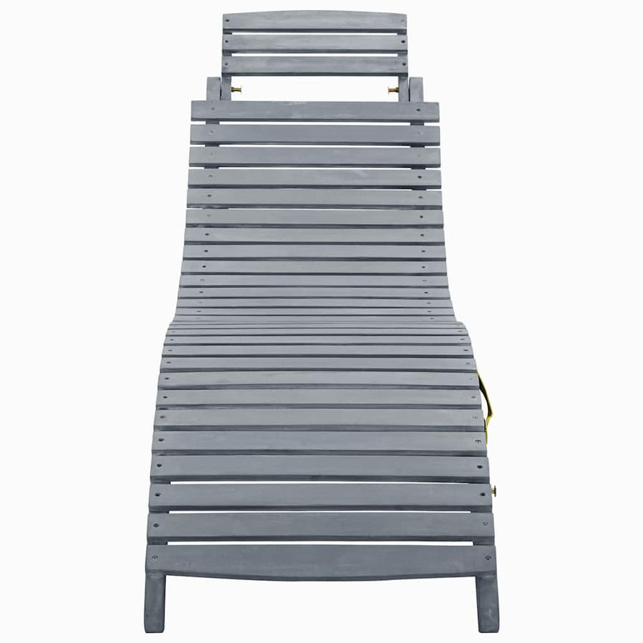 Ligbed Met Kussen Massief Acaciahout Grijs Blauw