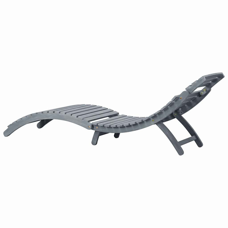 Ligbed Met Kussen Massief Acaciahout Grijs Blauw