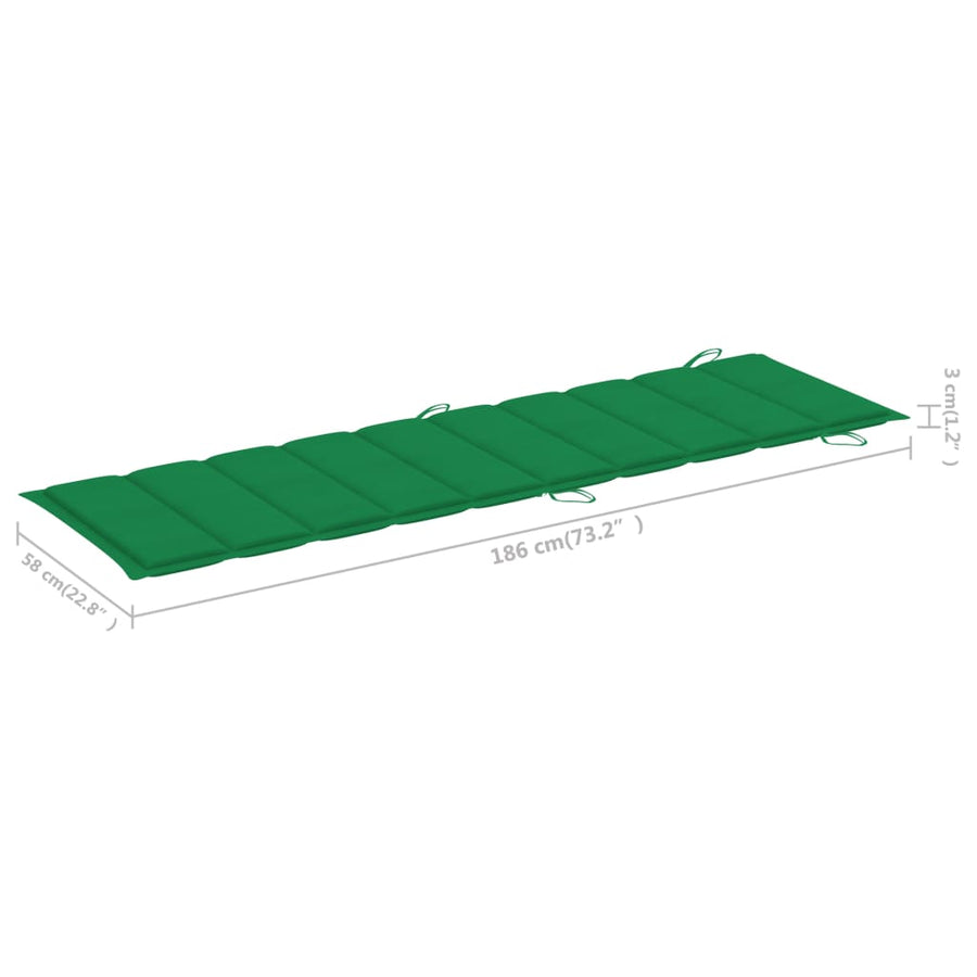 Ligbed Met Kussen Massief Acaciahout Grijs Groen