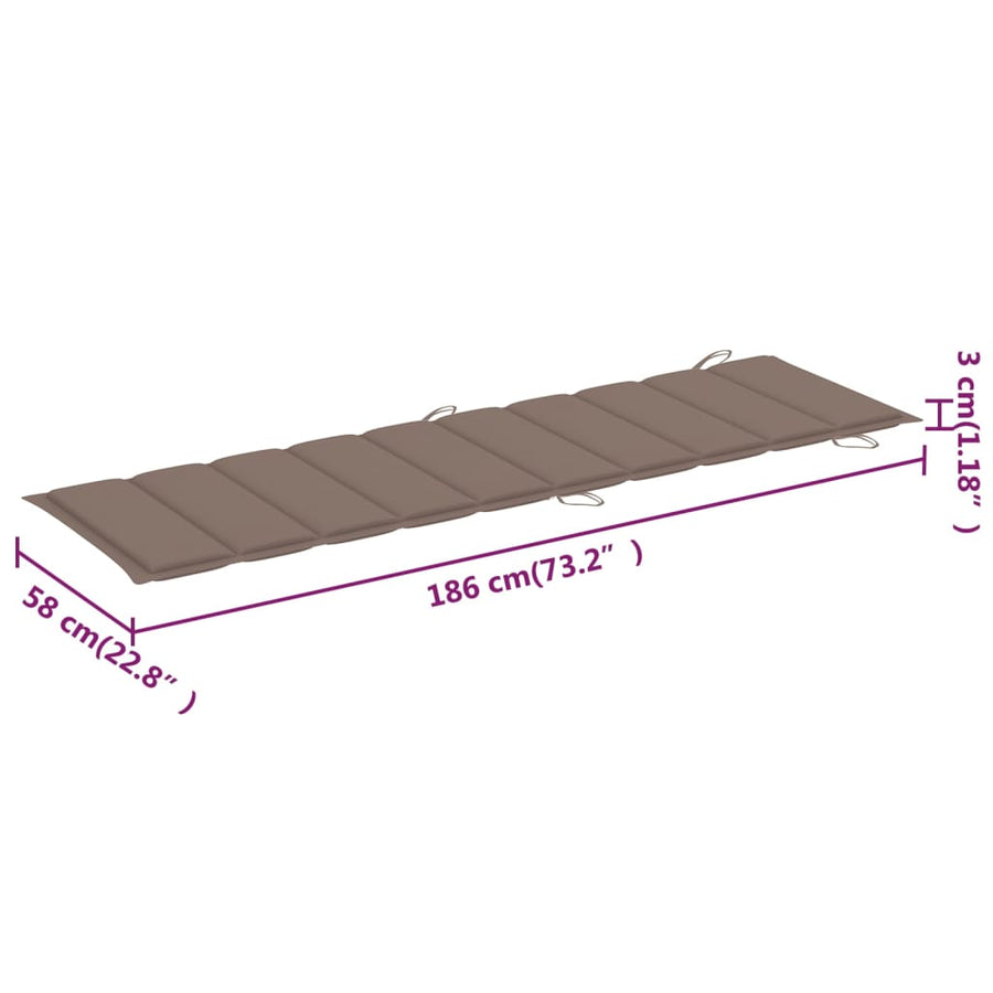 Ligbed Met Kussen Massief Acaciahout Grijs 1 Taupe