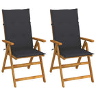Garden Chairs 2 pcs Adjustable with Cushions Solid Acacia Wood