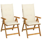 Garden Chairs 2 pcs Adjustable with Cushions Solid Acacia Wood