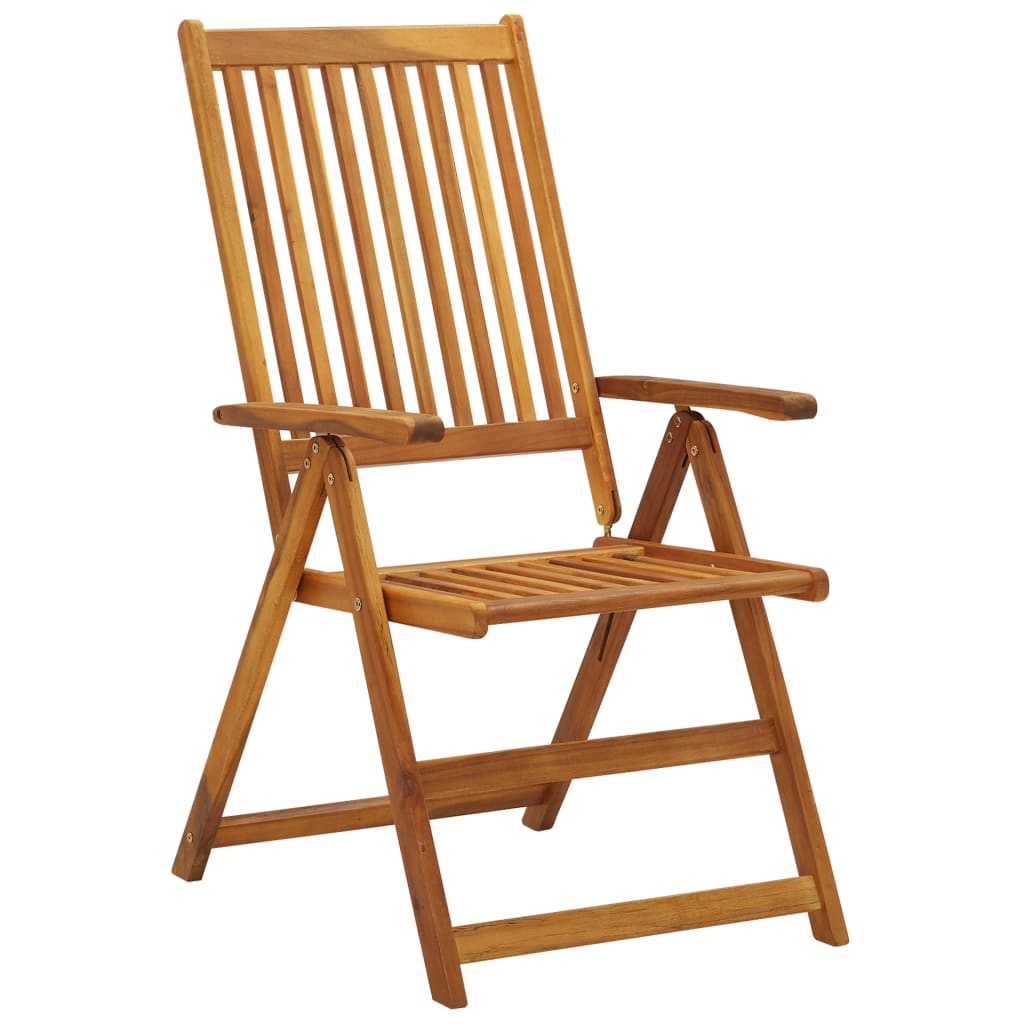 Tuinstoelen 2 st verstelbaar met kussens massief acaciahout