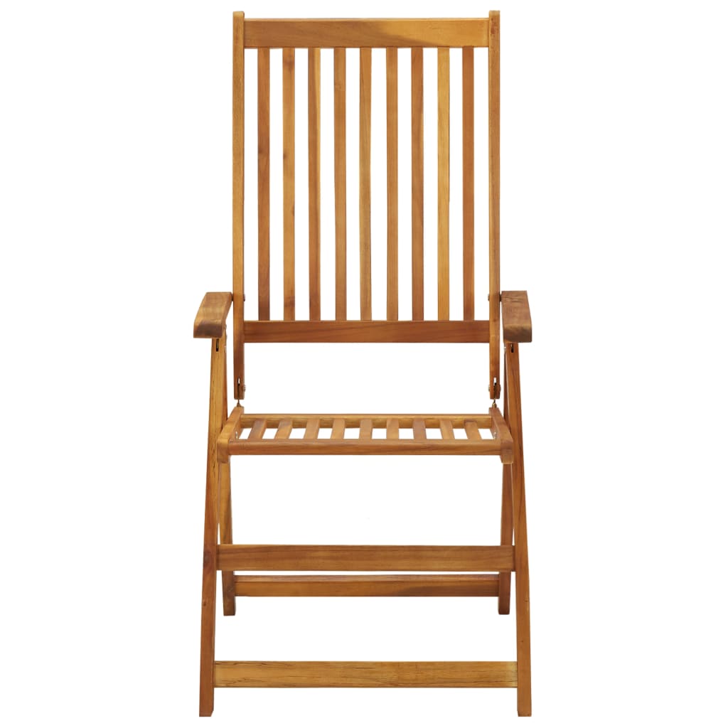 Tuinstoelen 2 st verstelbaar met kussens massief acaciahout