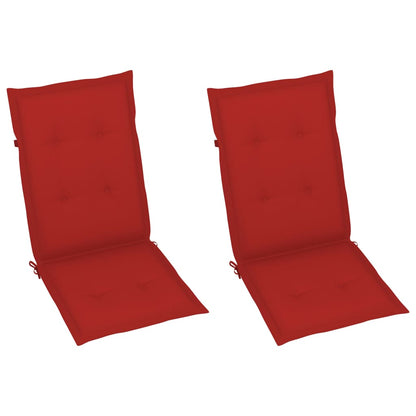 Tuinstoelen 2 st verstelbaar met kussens massief acaciahout