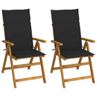 Garden Chairs 2 pcs Adjustable with Cushions Solid Acacia Wood