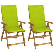 Garden Chairs 2 pcs Adjustable with Cushions Solid Acacia Wood