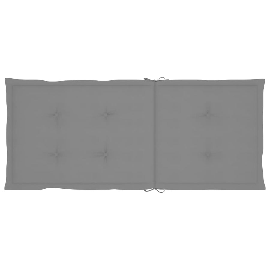 Tuinstoelen Inklapbaar Met Kussens Massief Acaciahout Grijs 3 120 x 50 x 3 cm