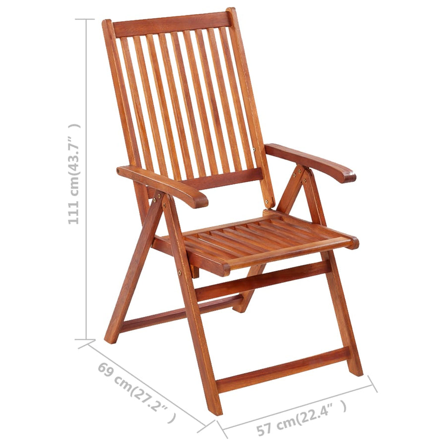 Tuinstoelen Inklapbaar Met Kussens Massief Acaciahout Grijs 3 120 x 50 x 3 cm