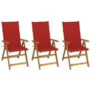 Tuinstoelen 3 st inklapbaar massief acaciahout rood