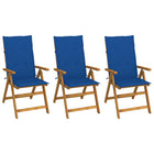 Garden chairs 3 pcs foldable with cushions solid acacia wood
