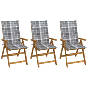 Tuinstoelen 3 st massief acaciahout inklapbaar