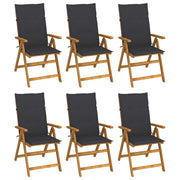Tuinstoelen 6 st massief acaciahout inklapbaar